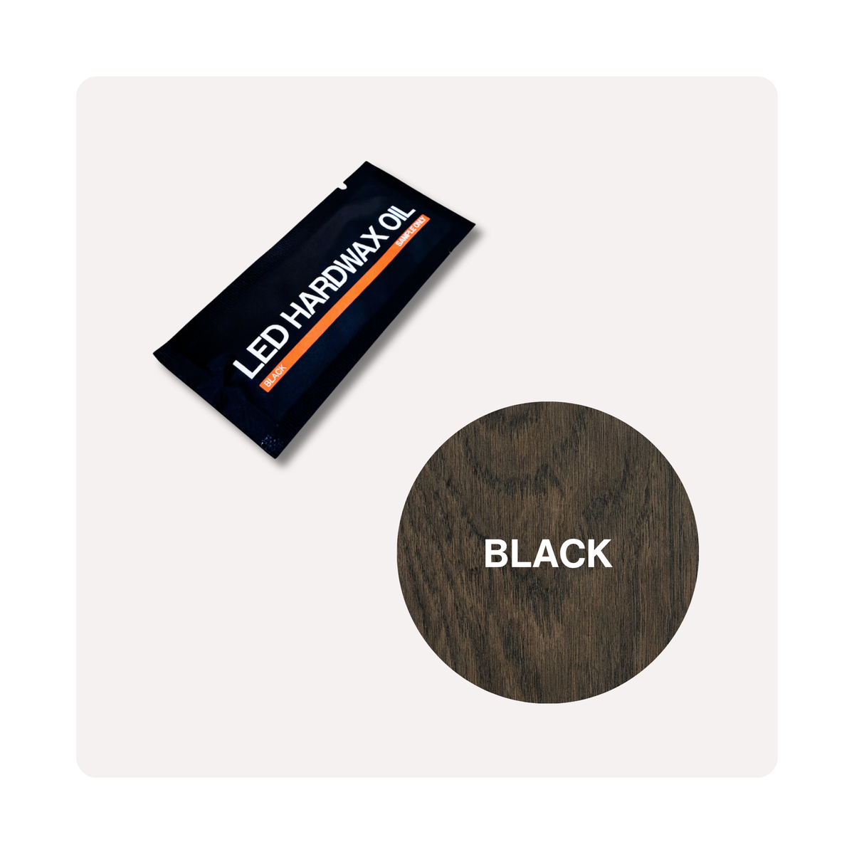 Sample sachet of Oslek LED Hardwax Oil in Black
