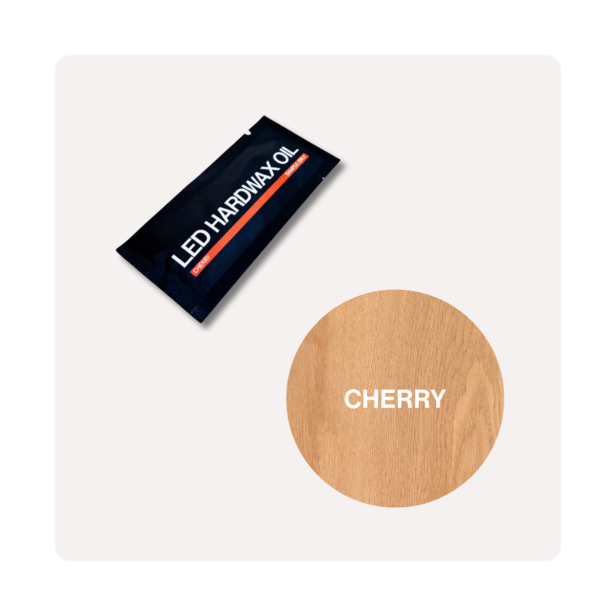 Sample sachet of Oslek LED Hardwax Oil in Cherry