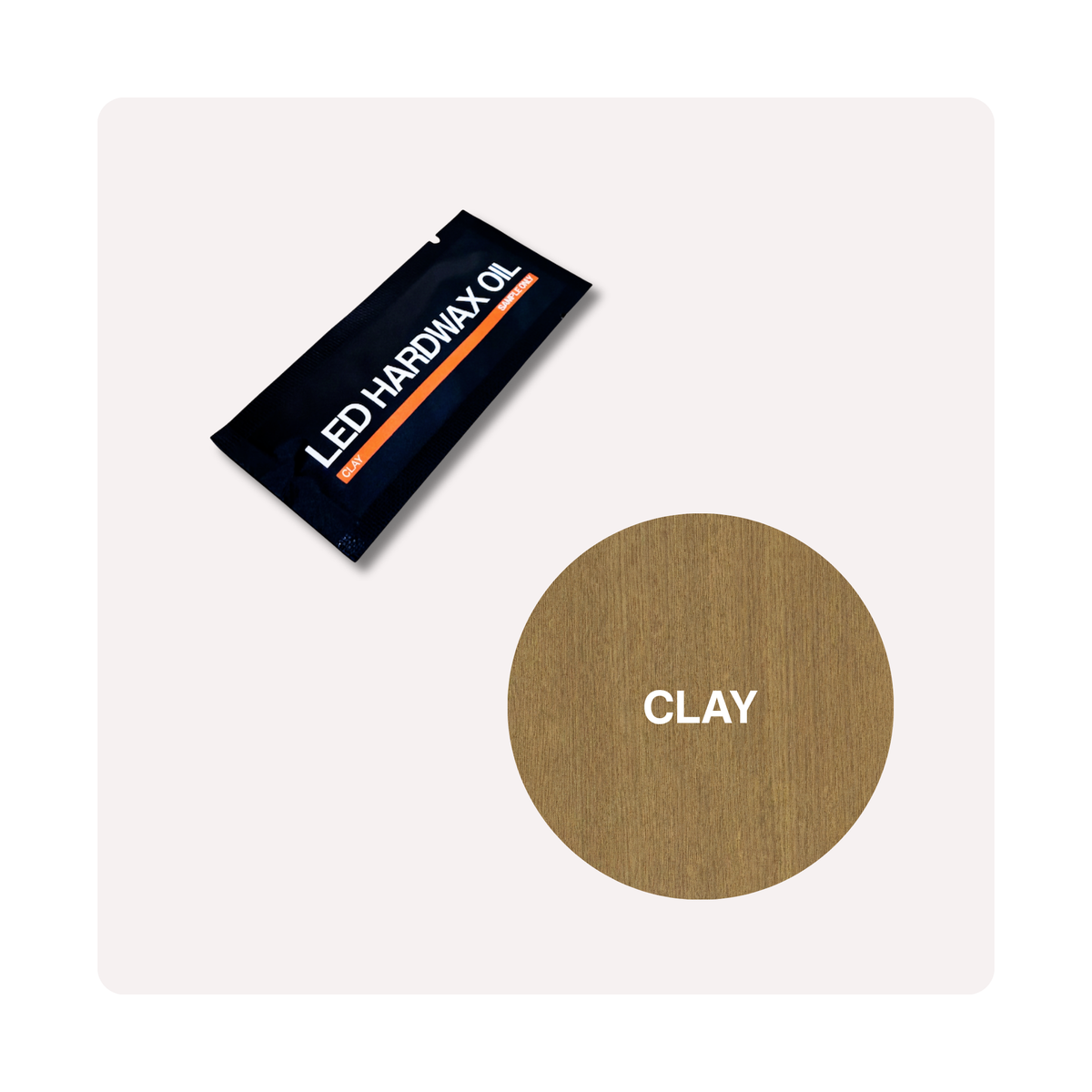 Sample sachet of Oslek LED Hardwax Oil in Clay