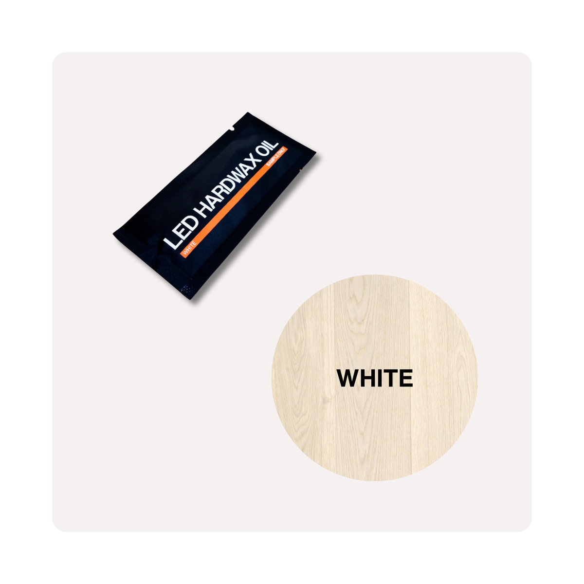 Sample sachet of Oslek LED Hardwax Oil in White