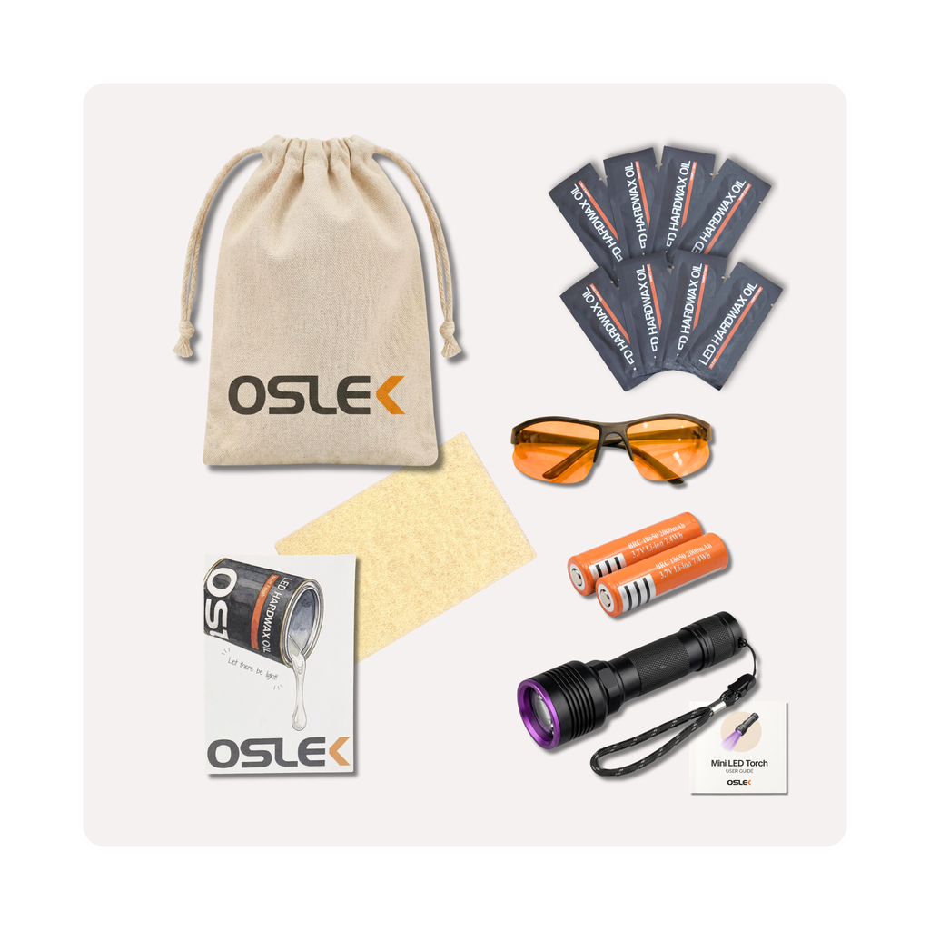 Oslek Deluxe Sample Pouch with coloured oil sachets